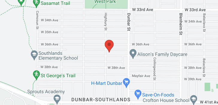 map of 3775 W 37TH AVENUE